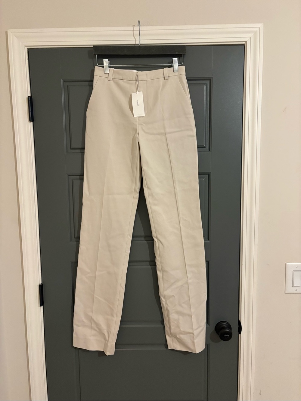 NWT Vince Tailored Straight Leg Trouser Pants Ceramic Cream Size 2